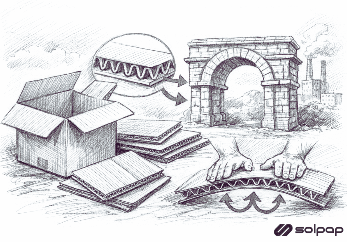 Krabice z vlnité lepenky: malý zázrak, který funguje na principu římského oblouku